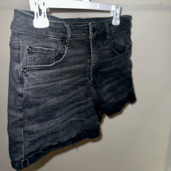 Black Washed Denim Next Level Stretch Shorts - Picture 3 of 9